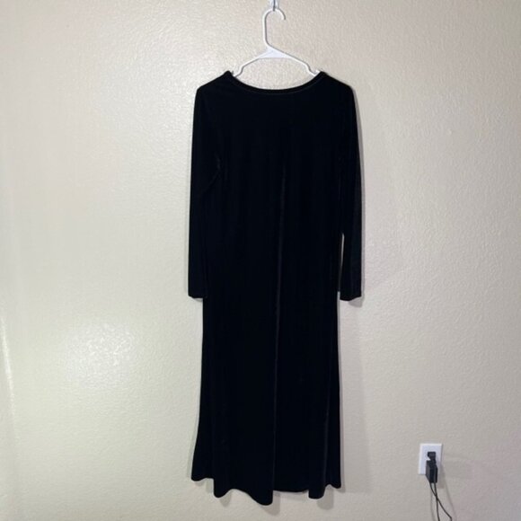 Soft Surroundings Dress Womens Petite Small PS Velvet Maxi Black Long Sleeve - Picture 4 of 4
